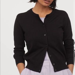 Fine-knit Cardigan black H&M